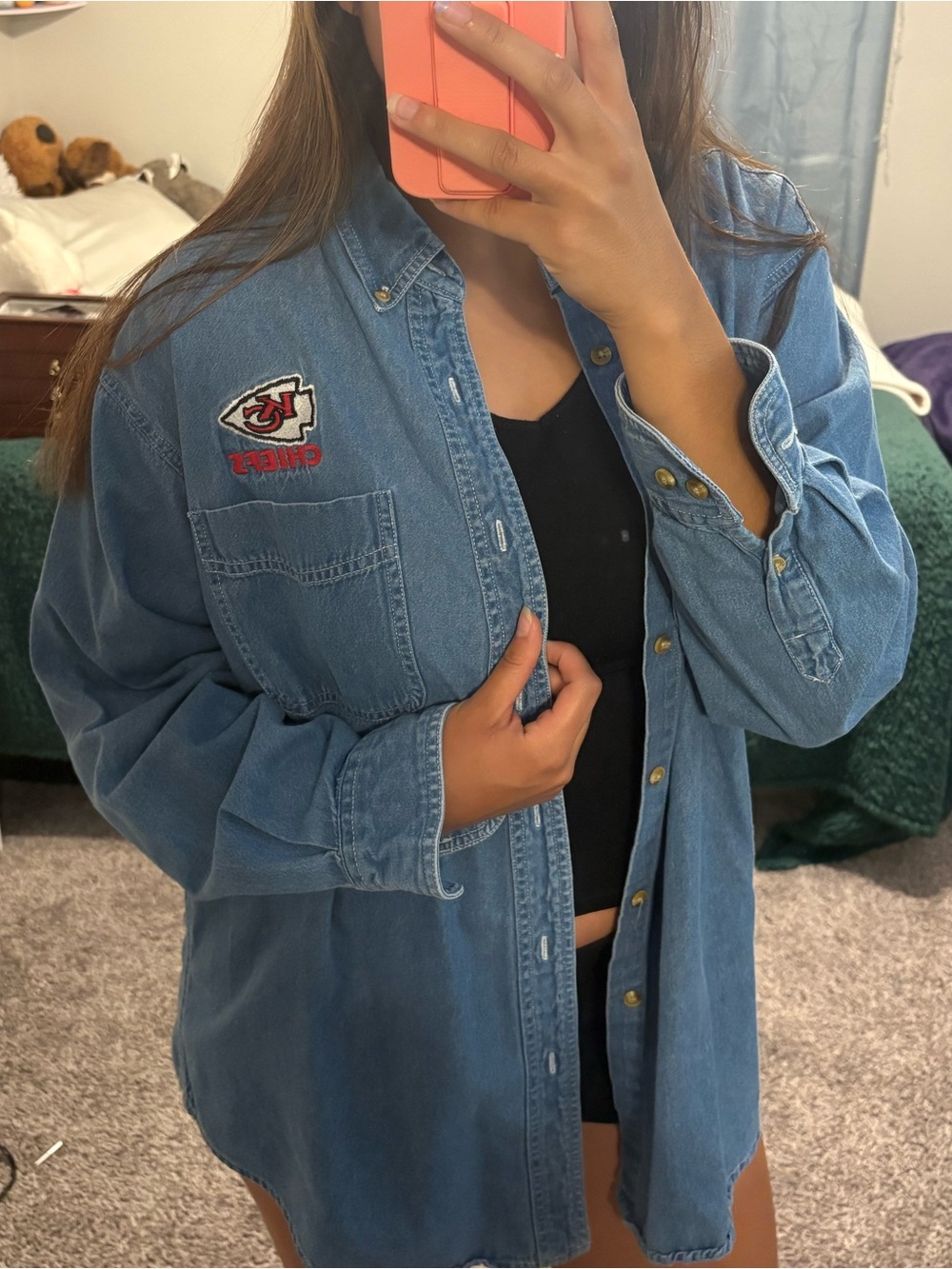 Vintage Denim Button-Up CSA Chiefs Jacket - Light Blue